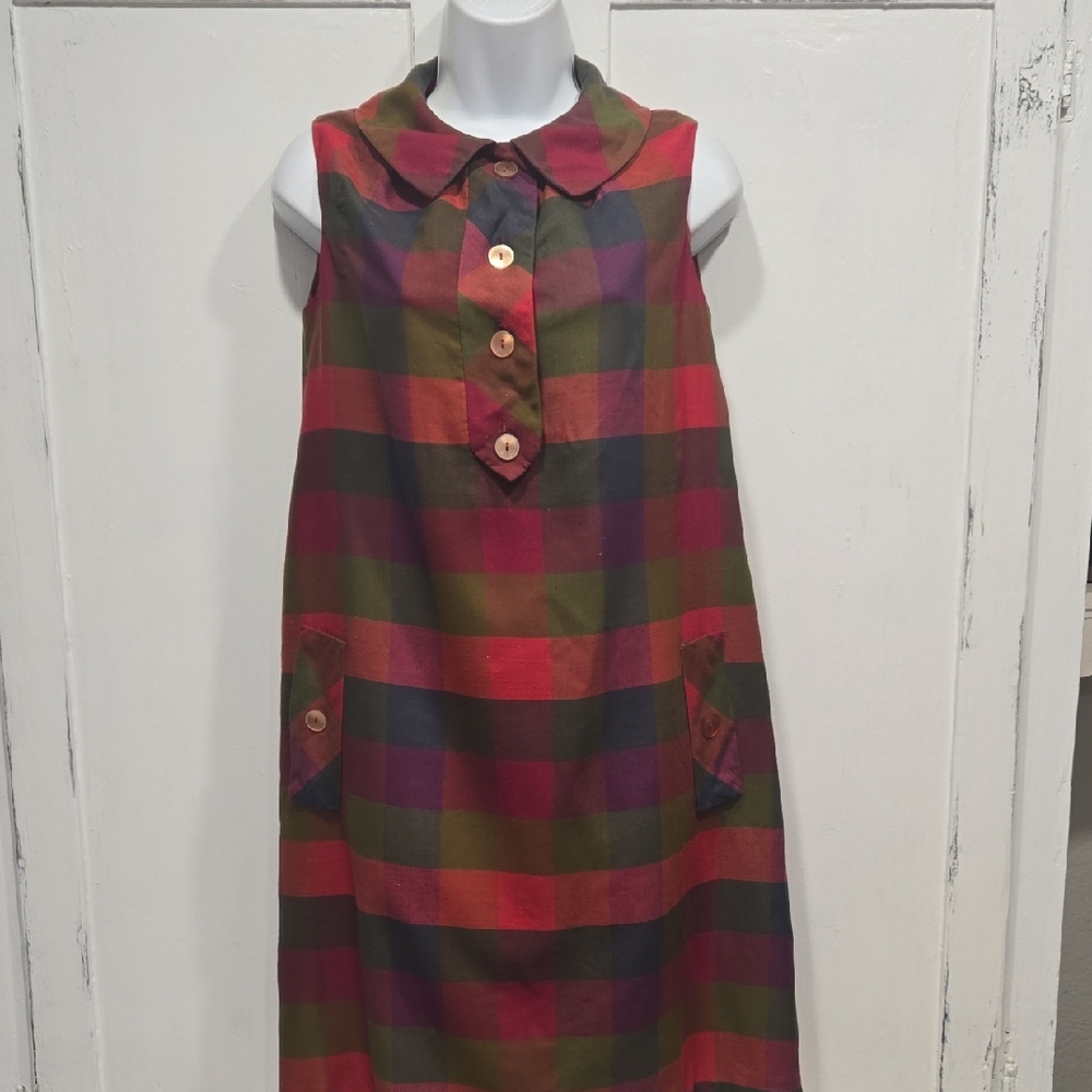 VINTAGE SUE BRETT JUNIOR PLAID DRESS... #7811
